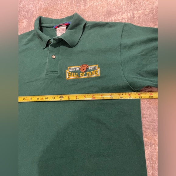 VTG Green Bay Packers Hall of Fame Green Polo Shirt Sz Med Football Embroidered - Picture 7 of 7